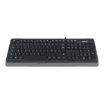 Clavier filaire Inovu noir azerty avec vue inclinée.
