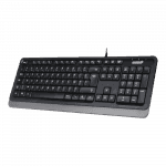 Clavier filaire Inovu noir azerty avec vue en angle latéral.