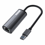Adaptateur noir sur fond blanc vue du dessus inclinée