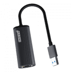 Adaptateur noir sur fond blanc vue du dessus