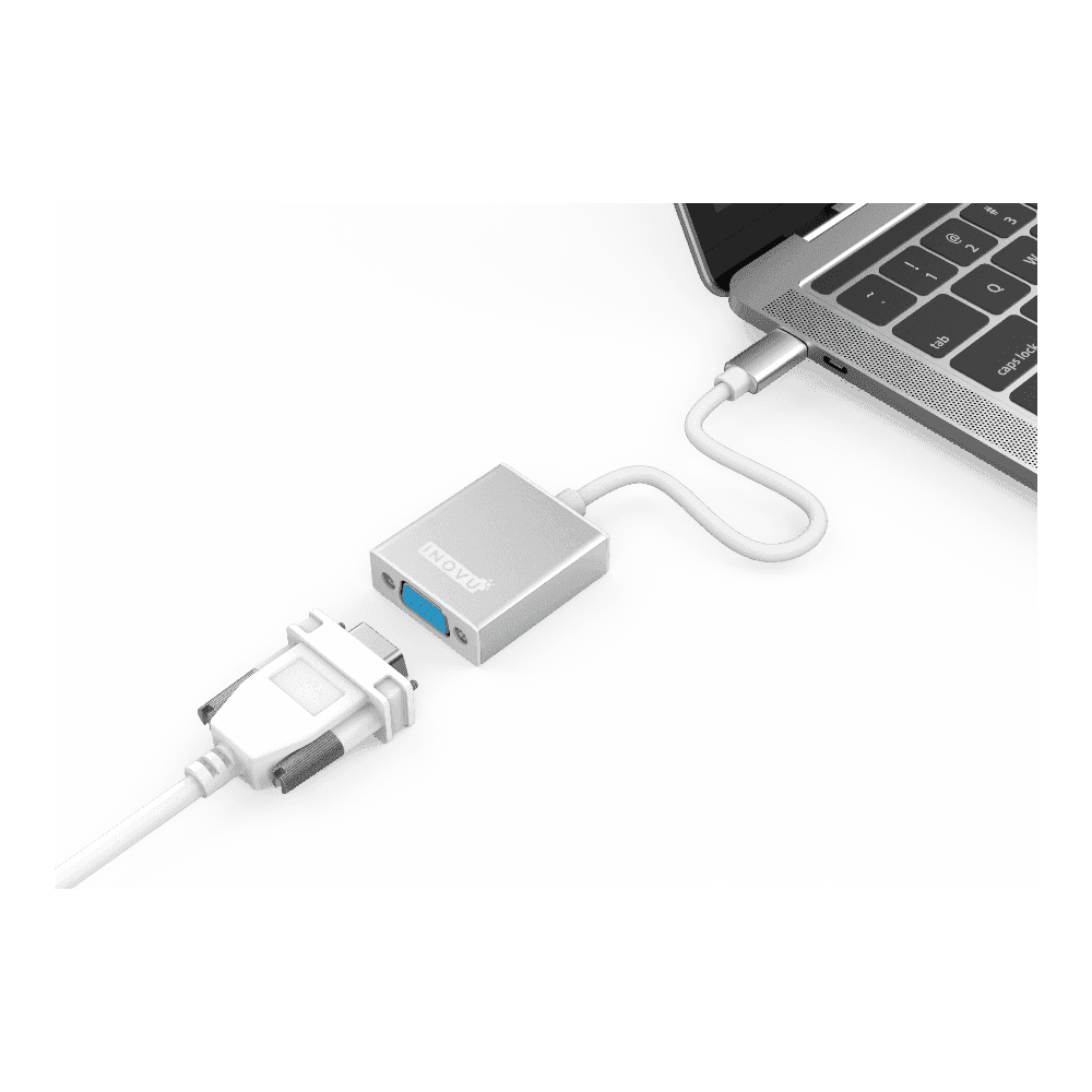 Simulation de branchement de l'adaptateur gris à un pc portable