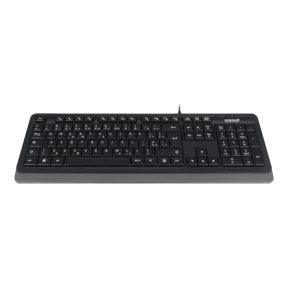 Clavier filaire noir inclinée