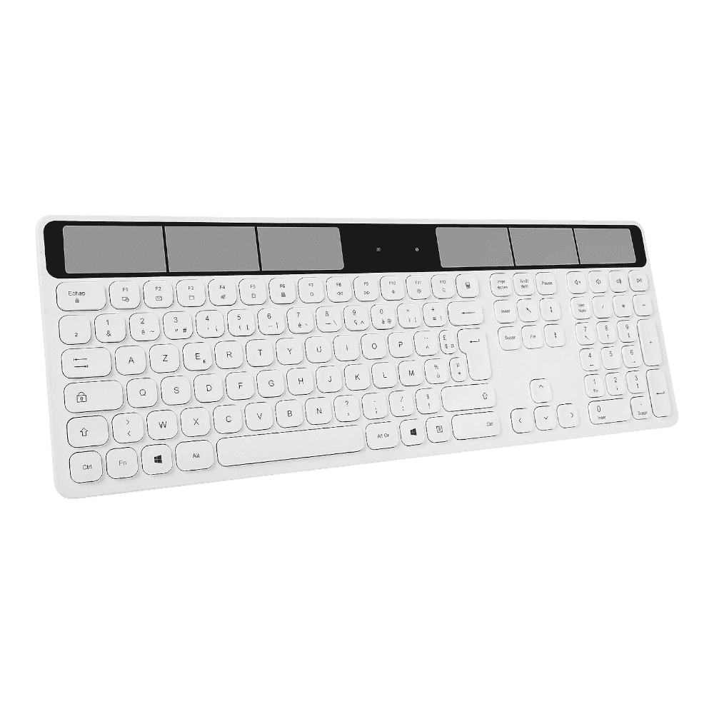 Clavier blanc vue incliné