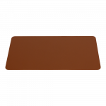 Tapis de souris marron, design minimaliste et élégant, posé sur fond blanc.