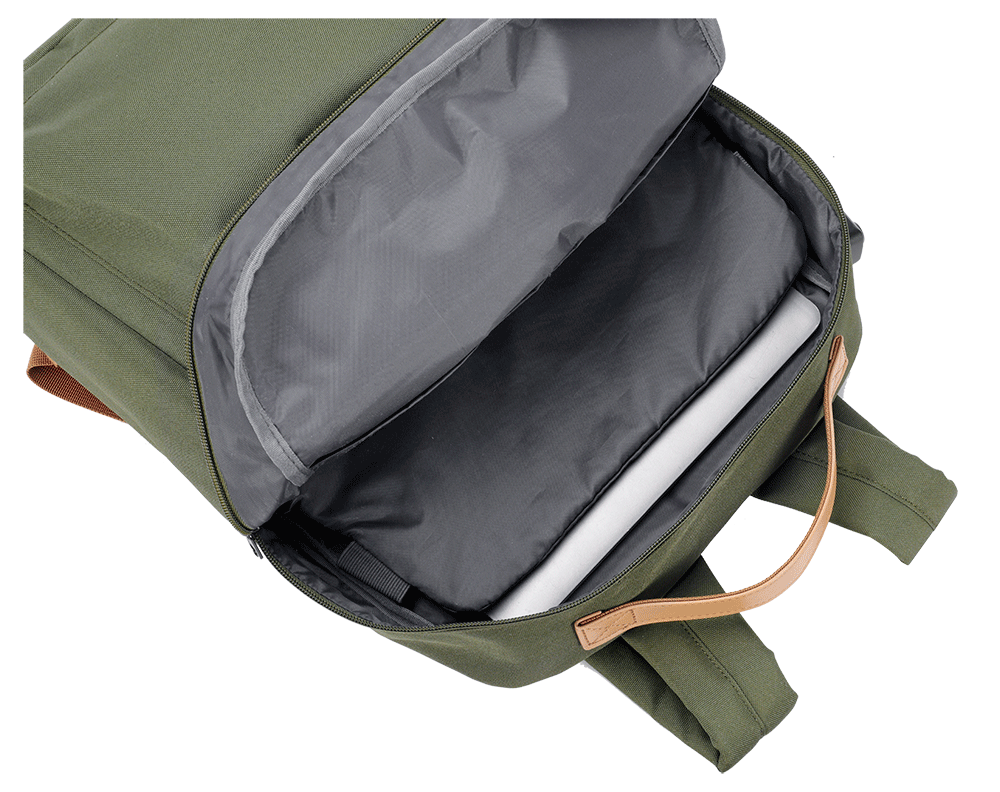 Sac ouvert montrant le compartiment principal